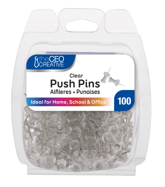 Clear Transparent Push Pins (100/Pack) - The CEO Creative