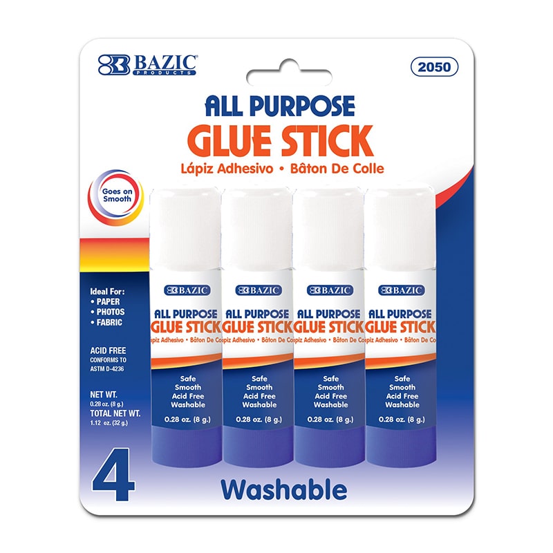 0.28 Oz (8g) 4 Washable Colored Glue Stick - The CEO Creative