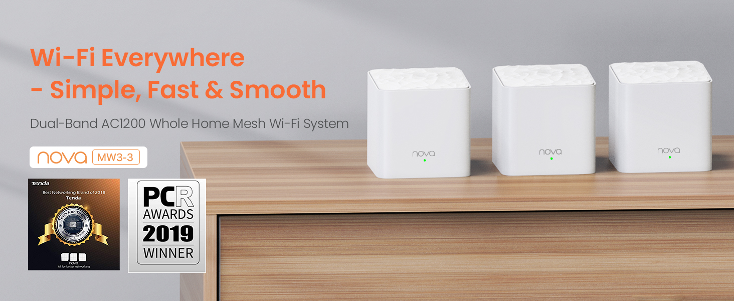Nova Mesh Router Tenda Nova Mesh WiFi System AC1200 Mesh Router for Wireless Internet ...