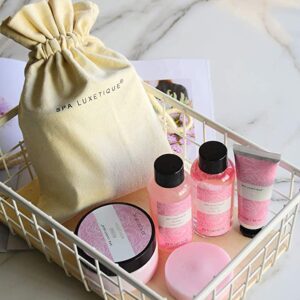 Exotic Rose Spa Gift Basket - 13 Piece Self Care Set