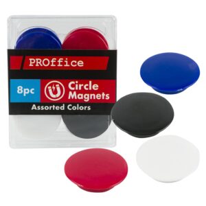 8pc Circle Magnets- Assorted Colors