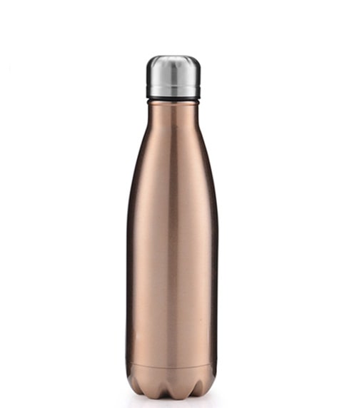 17oz Stainless Steel Water Bottle Triple-Insulated Rose Gold