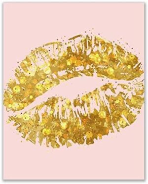 Inspirational Fashion Prints - Set of 6 (8x10) Pink and Gold Wall Art Quotes