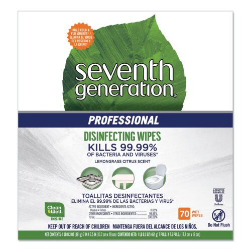 70ct Seventh Generation Alcohol Disinfecting Wipes