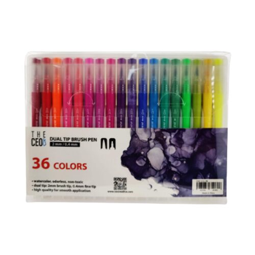 Dual Brush Pens, Set of 36 Colors, Sketch Markers with Fine & Brush Tips