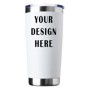 Customizable 20oz Insulated Vacuum Sealed Tumbler White