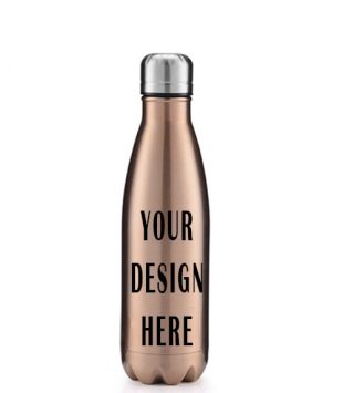 Customizable 17oz Stainless Steel Water Bottle Rose Gold