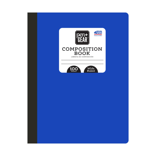 Pen + Gear 100 Sheets Composition Book, Wide Ruled