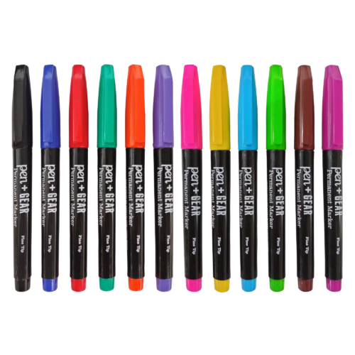 Permanent Marker 12 Count, Assorted Colors