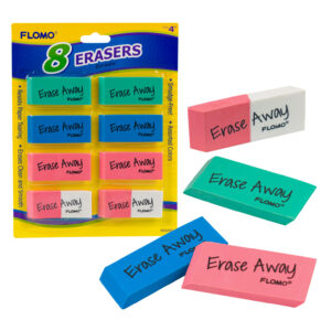 8pc Eraser- Assorted Colors