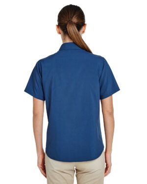 Harriton Women's Pool Blue Paradise Short-Sleeve Performance Shirt