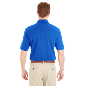 Harriton Men's Cotton Pique Short-Sleeve Pocket Polo - True Royal