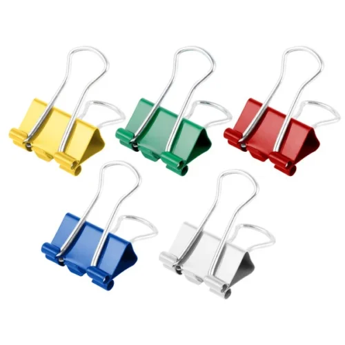 12pc Binder Clips- Color Mixed