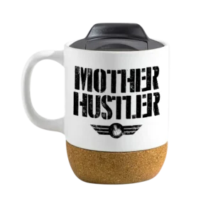 Mother Hustler 15oz Insulated Ceramic Cup Cork Bottom Mug - White