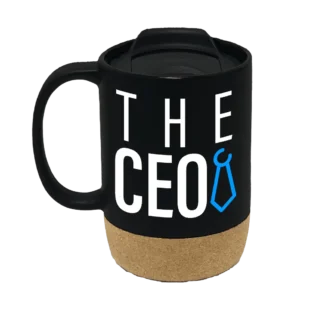 The Ceo 15oz Insulated Ceramic Cup Cork Bottom Mug - Black