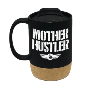Mother Hustler 15oz Insulated Ceramic Cup Cork Bottom Mug - Black