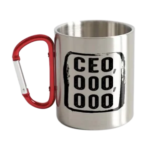 CEO,OOO,OOO Stainless Steel Double Wall Carabiner Mug 10oz