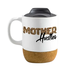 Mother Hustler Special Edition 15oz Insulated Ceramic Cup Cork Bottom Mug - White