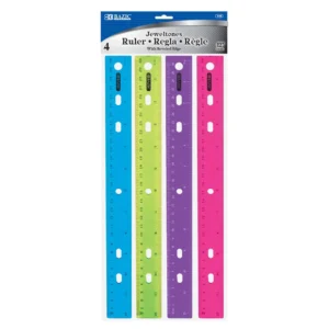 Jeweltones Color Ruler 12" (30cm) (4/Pack)