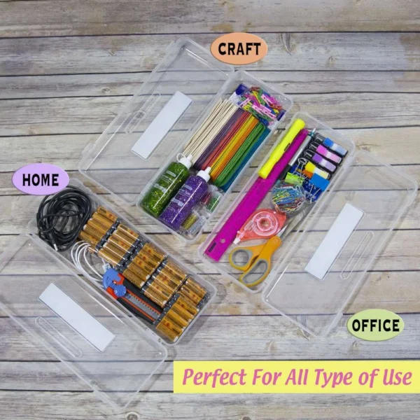 Pencil Case Multipurpose Utility Box Ruler Length - Clear
