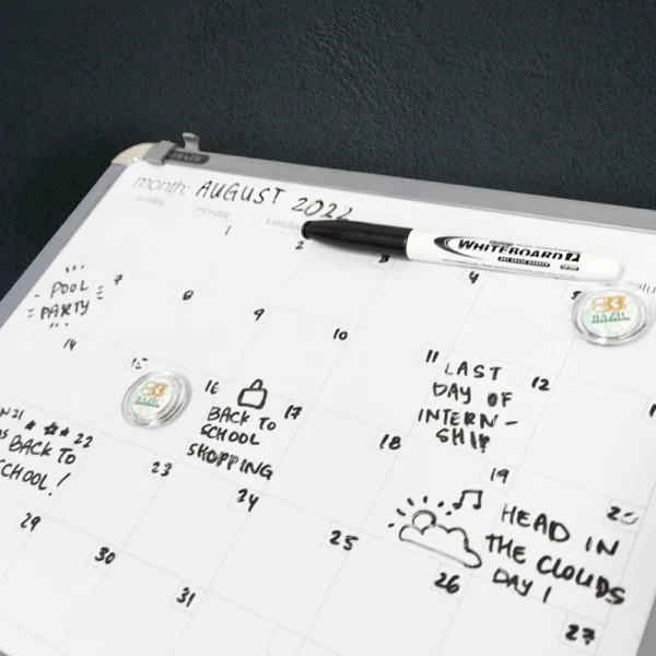 Magnetic Dry Erase Calendar Board 11" X 14" w/ Marker & 2 Magnets