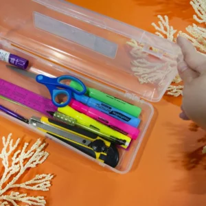 Pencil Case Multipurpose Utility Box Ruler Length - Clear