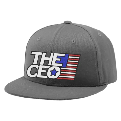 The CEO American Flag Embroidered Flat Bill Snapback Cap - Special Edition
