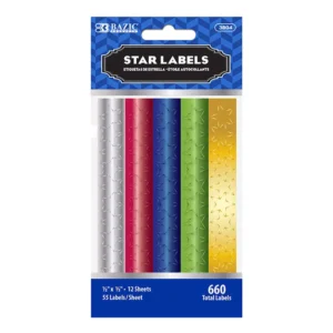 Assorted Color Foil Star Label