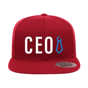 CEO Embroidered Flat Bill Snapback Cap
