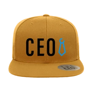 CEO Embroidered Flat Bill Snapback Cap