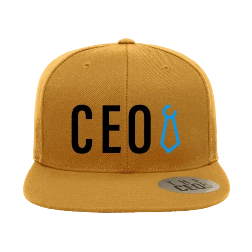 CEO Embroidered Flat Bill Snapback Cap