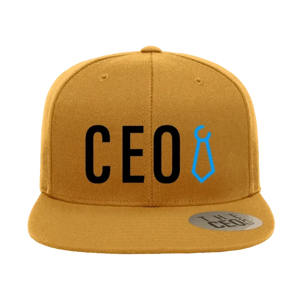 CEO Embroidered Flat Bill Snapback Cap
