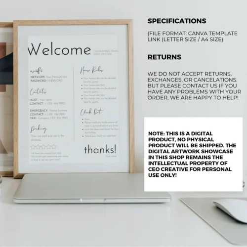 Downloadable Airbnb Welcome Sign #1
