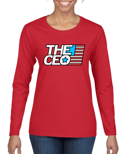 American Flag The CEO Women's Long Sleeve Shirt