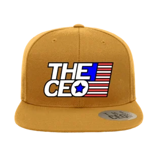 American Flag The CEO Embroidered Flat Bill Snapback Cap