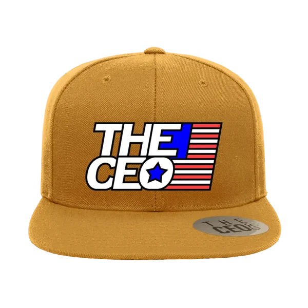 American Flag The CEO Embroidered Flat Bill Snapback Cap