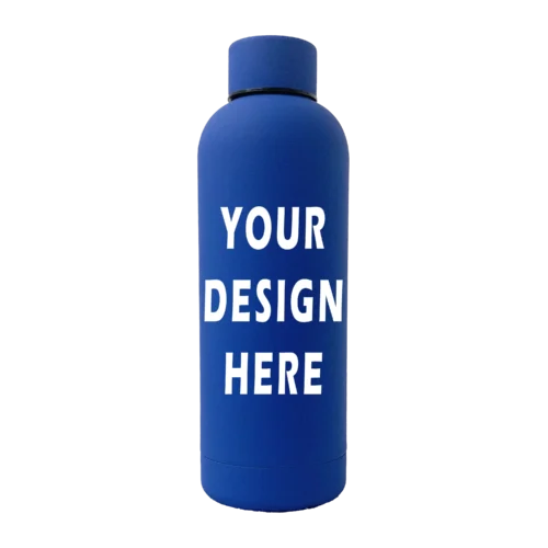 Customizable 17oz Rubber Bottle - Blue