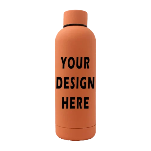 Customizable 17oz Rubber Bottle - Orange