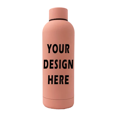Customizable 17oz Rubber Bottle - Pink