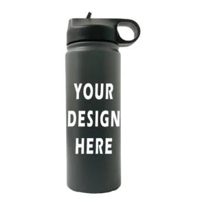 Customizable 20oz Sport Water Bottle - Grey