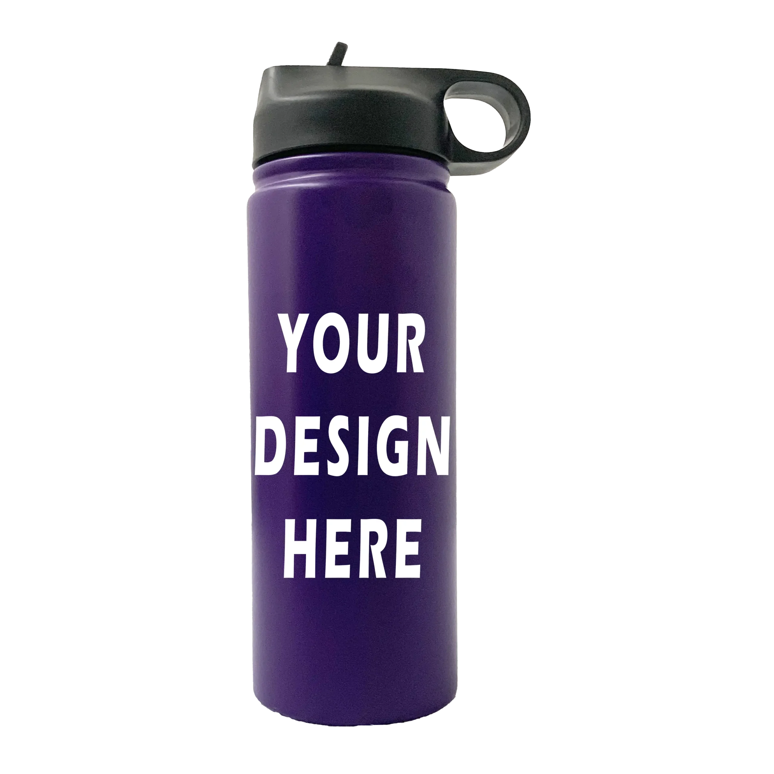 Custom Lilac Color Stainless Steel Insulated Drink Bottle with Carabiner