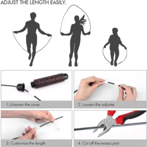 Adjustable Stainless Steel Weighted Jump Rope