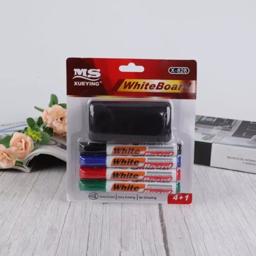 High Durability OEM 5pcs Set Easy Dry Erase Marker Whiteboard Pen + Eraser