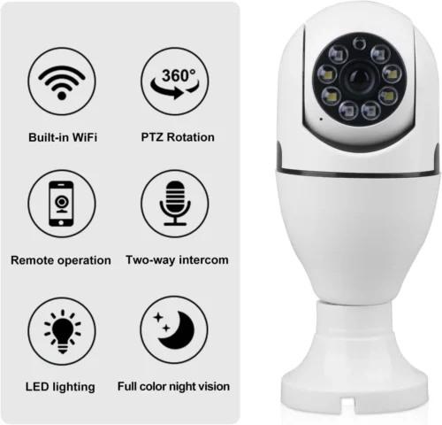 1080P Light Bulb Camera 360 Degree Wireless Wifi Home Night Version Security IP Surveillance