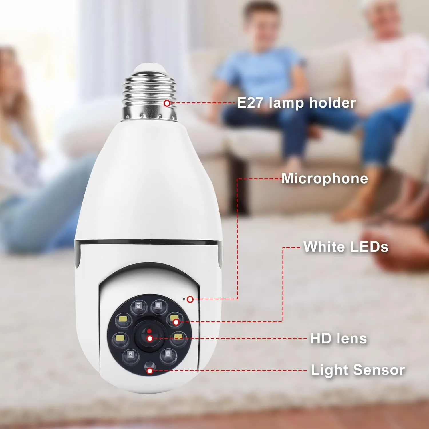 WiFi Panorama Camera Surveillance with E27 Holder HD 360 WiFi Light Bulb  Security Surveillance IP CCTV Camera Wireless Baby Pet Monitor Online View  Video Record - China Camera Bulb, WiFi Panorama Camera