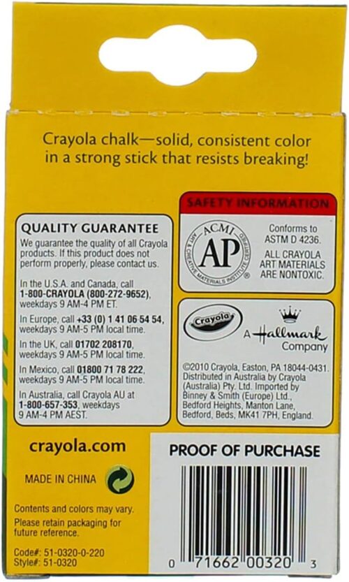 12 ct Crayola White Chalk