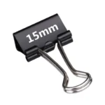 15mm metal binder clips black long tail for office binding supplies