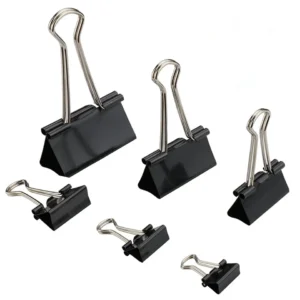 15mm metal binder clips black long tail for office binding supplies