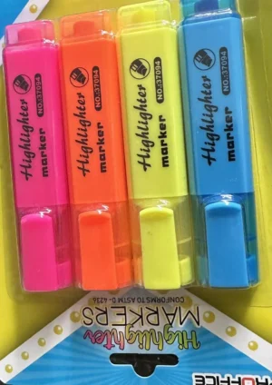 4 Piece Highlighter Marker Set