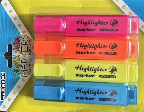 4 Piece Highlighter Marker Set